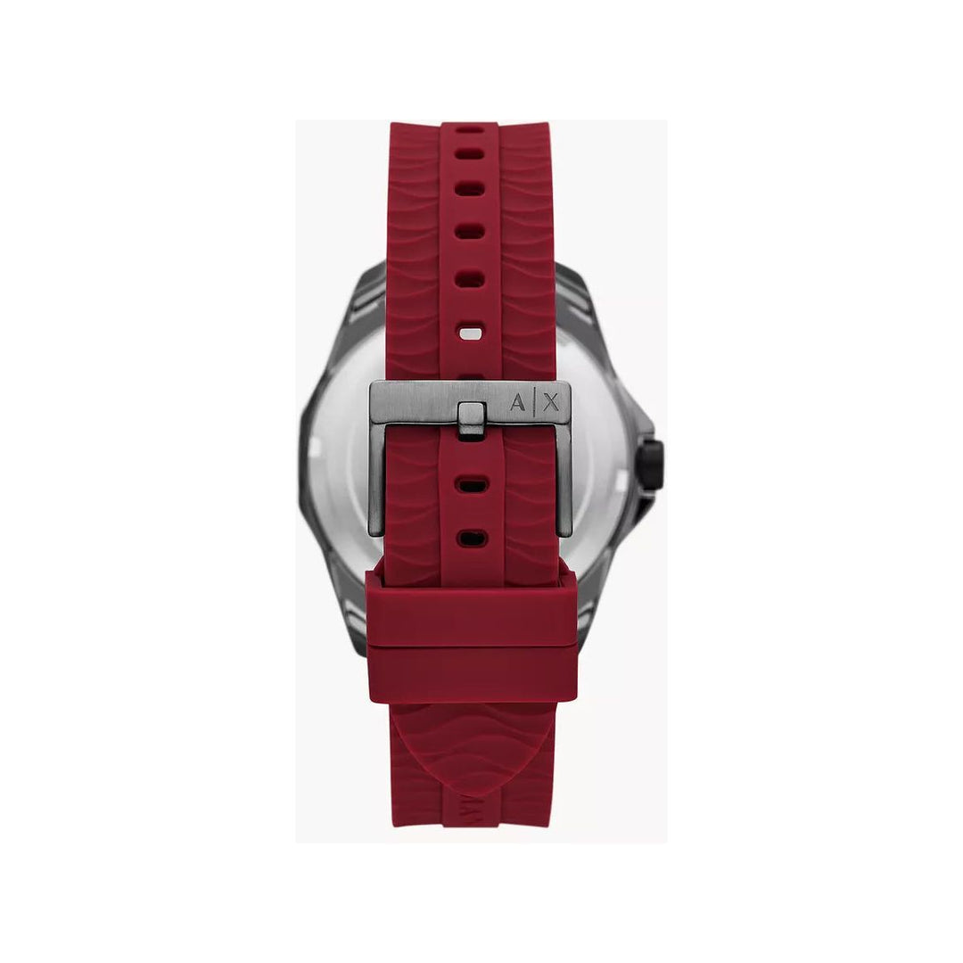 Armani Exchange Three-Hand Date Red Silicone Watch AX1953