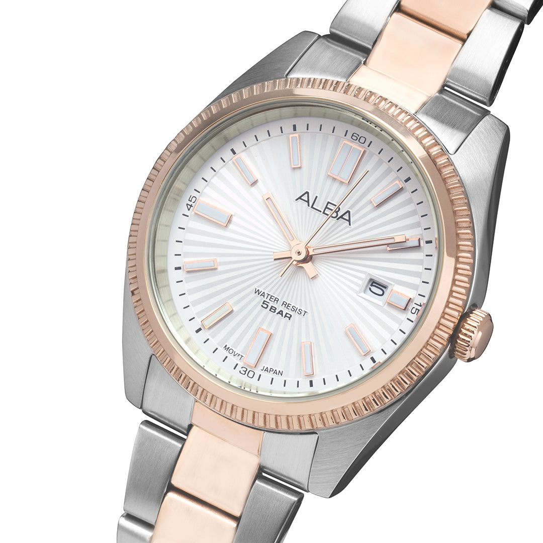 AH7CK6X1 Silver White Patterned Dial