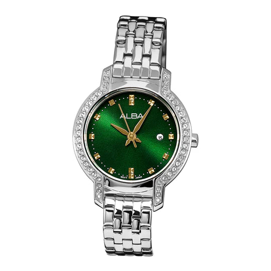 ALBA Emerald Green Dial With Crystals- AH7CM7X1