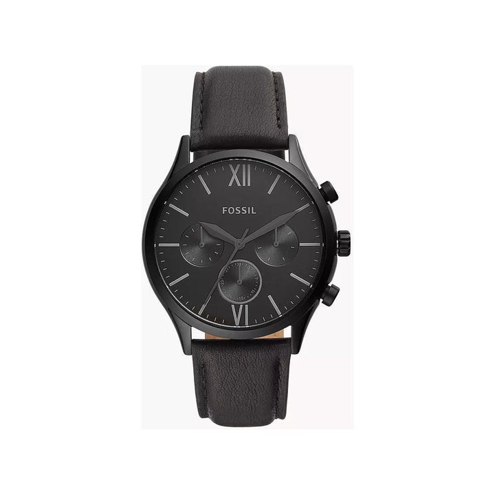 Fossil Fenmore Multifunction Black Leather Watch BQ2364