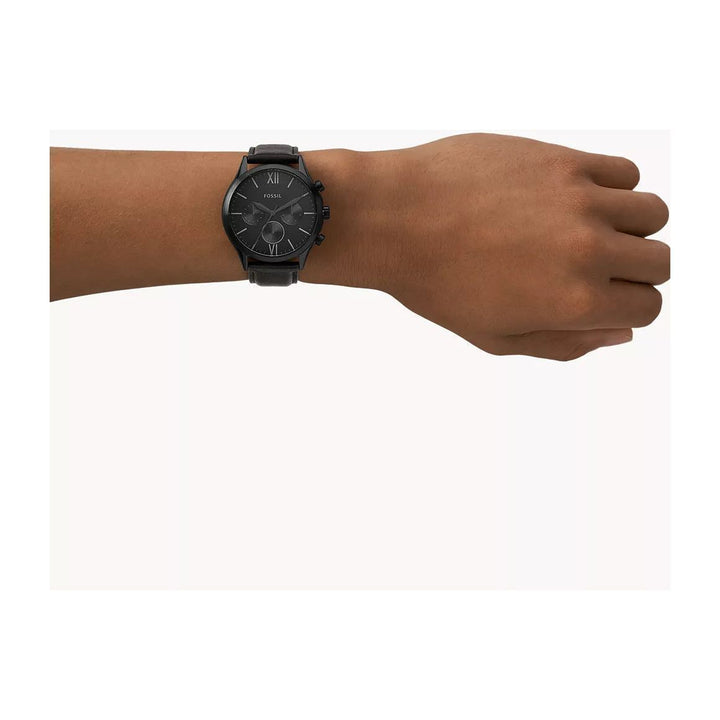 Fossil Fenmore Multifunction Black Leather Watch BQ2364