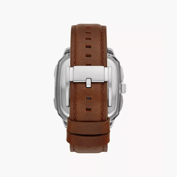 Fossil Inscription Automatic Brown Leather Watch