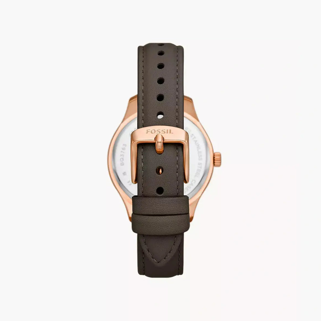 Fossil Rye Multifunction Grey Leather Watch