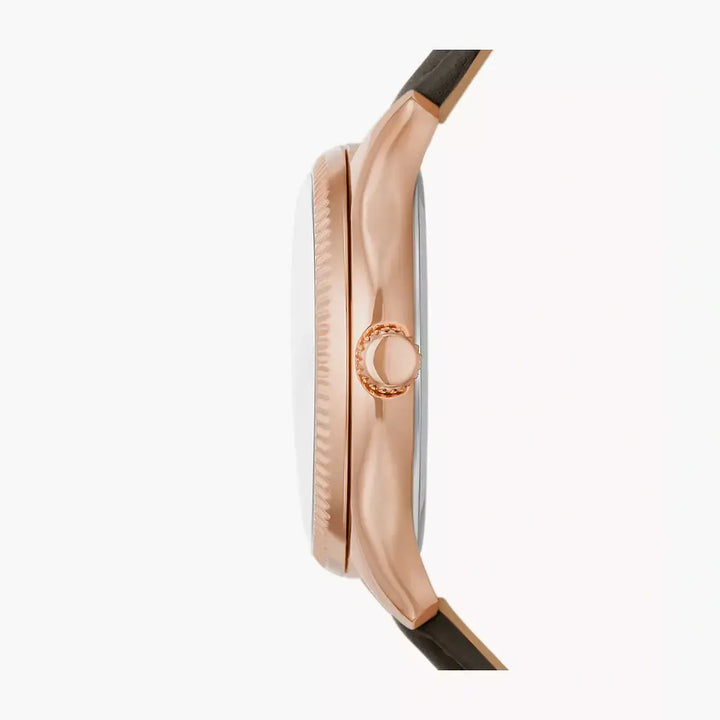 Fossil Rye Multifunction Grey Leather Watch