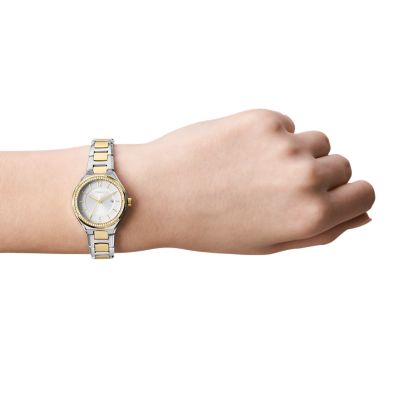 Fossil Eevie Three-Hand Date Two-Tone Stainless Steel Watch