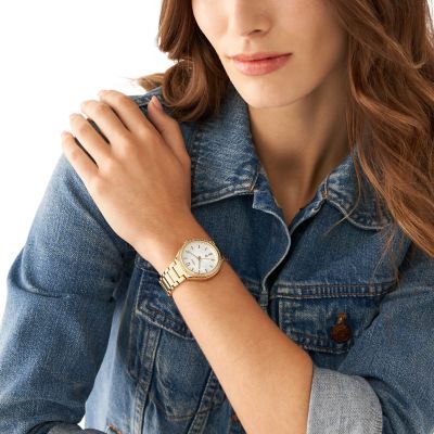 Fossil Ashtyn Three-Hand Date Gold-Tone Stainless Steel Watch