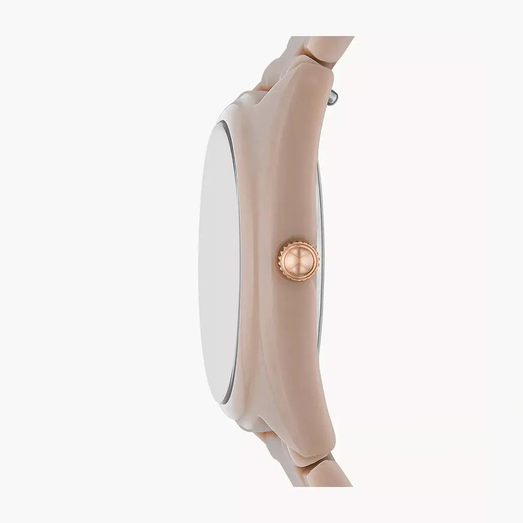 Fossil Gabby Three-Hand Date Salted Caramel Stainless Steel And Ceramic Watch