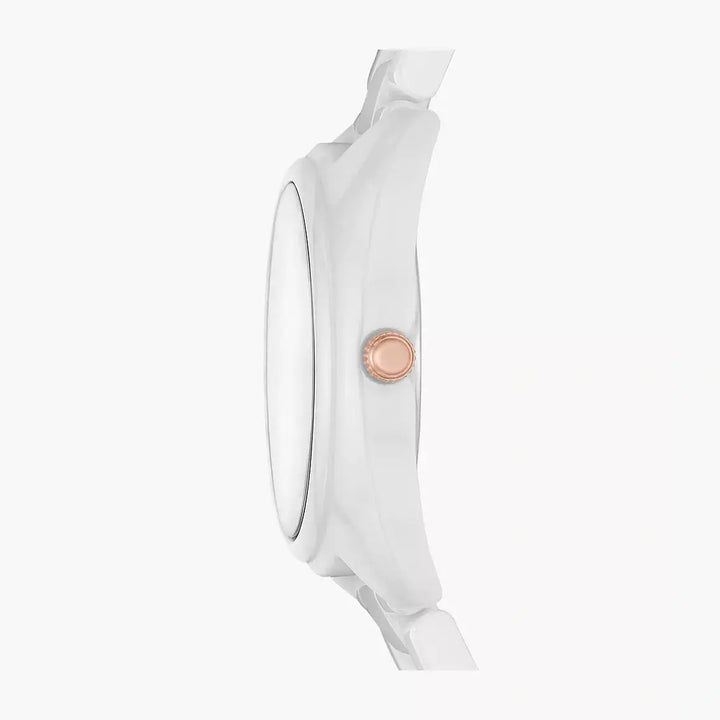 Fossil Gabby Three-Hand Date White Stainless Steel And Ceramic Watch