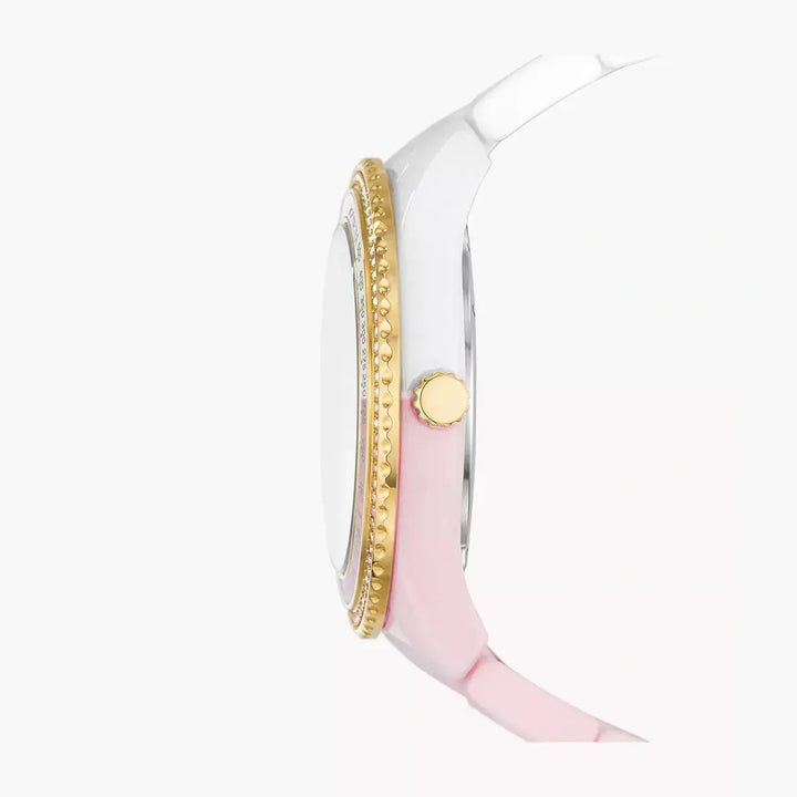 Fossil Stella Multifunction Pink And White Ceramic Watch