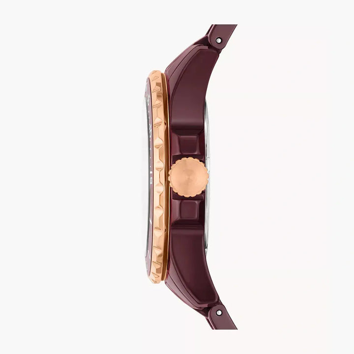 Fossil FB-01 Three-Hand Brown Ceramic Watch