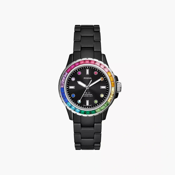 Fossil FB-01 Three-Hand Black Ceramic Watch