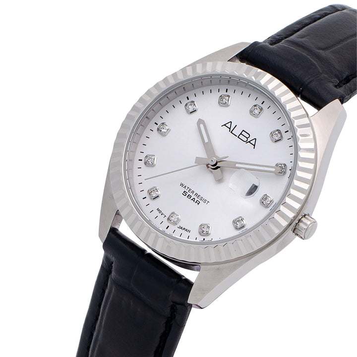 AH7T57X1 Silver-White Dial Ladies Watch