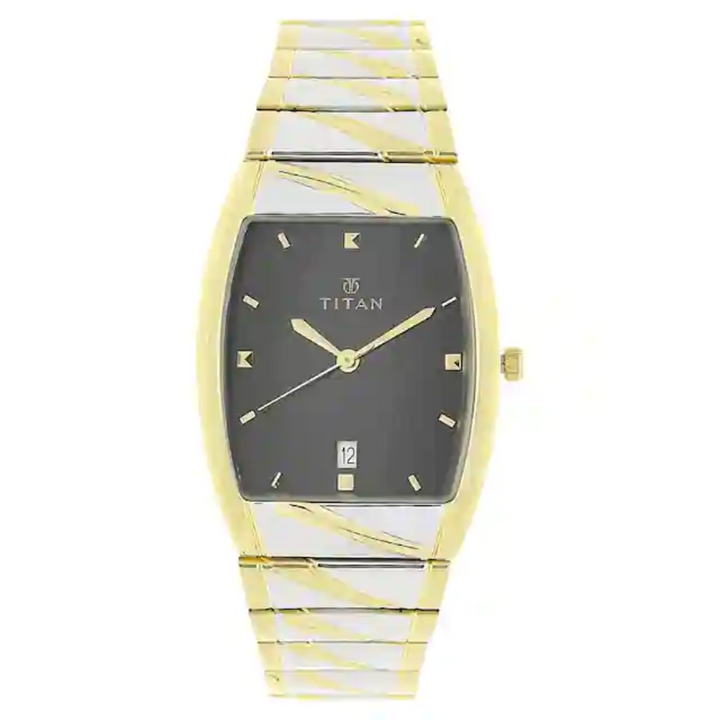 Titan Black Dial Silver Stainless Steel Strap Watch NN9315BM02 / 9315BM02