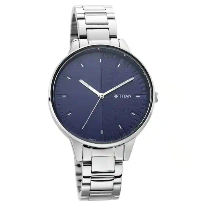 Titan Workwear Watch with Blue Dial Metal Strap NP2648SM01 (DK774)