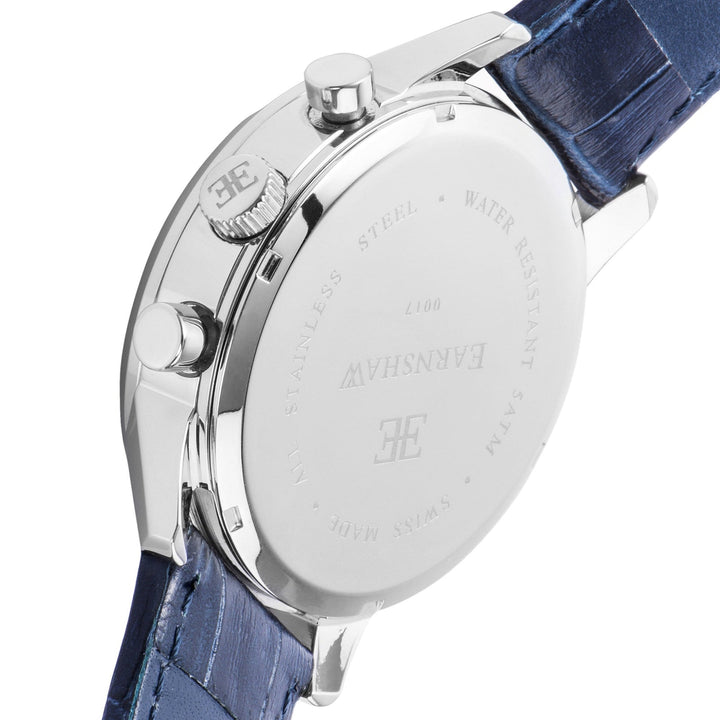 Earnshaw Officer Swiss Made Quartz 3 Hands Watches Navy Blue