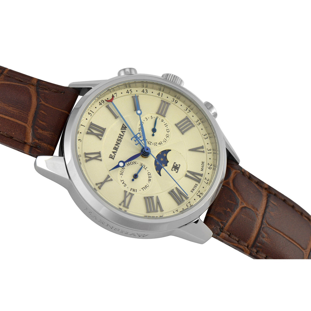 Earnshaw Officer Swiss Made Quartz 3 Hands Watches Cream