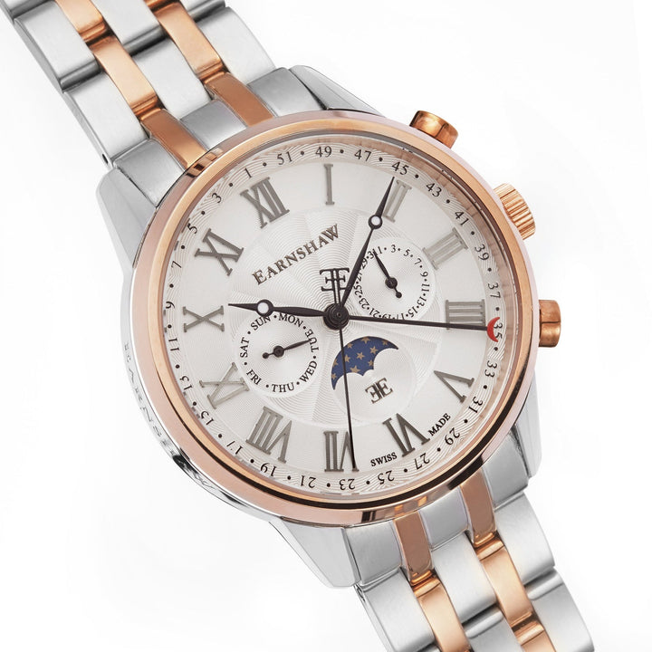 Earnshaw Officer Swiss Made Quartz 3 Hands Watches Egg Shell