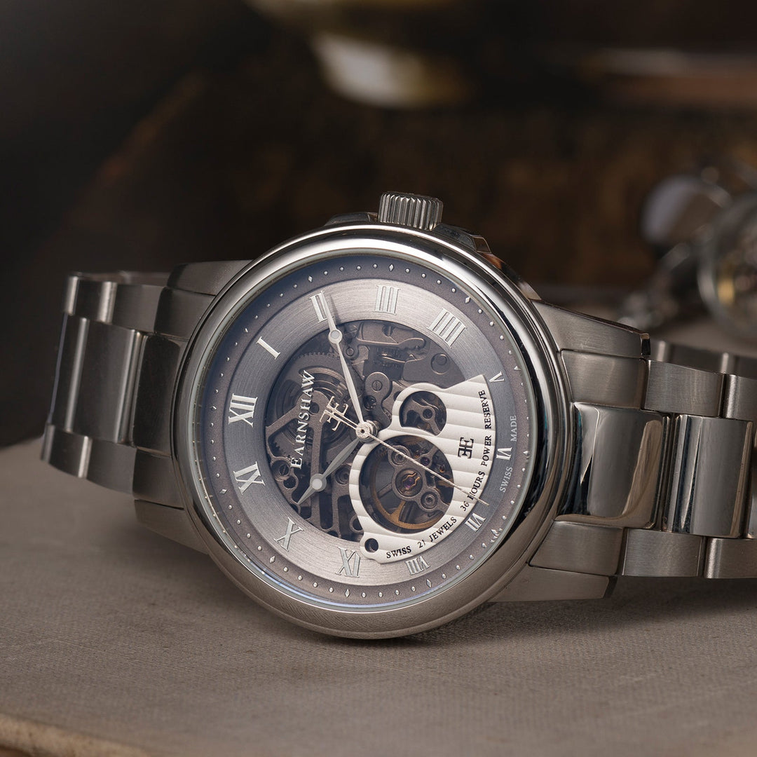 Earnshaw Beagle Skeleton Automatic Steel Grey