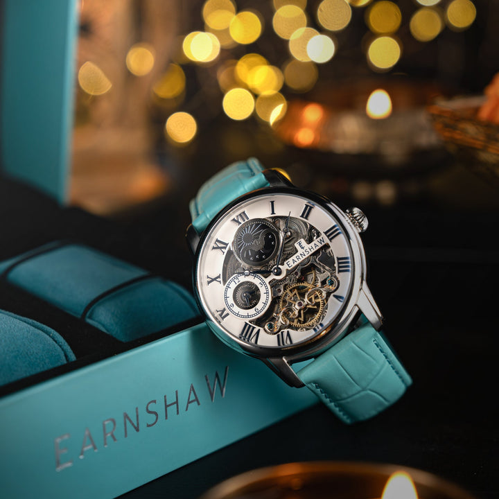 Earnshaw Longitude Automatic Skeleton Automatic Turquoise White