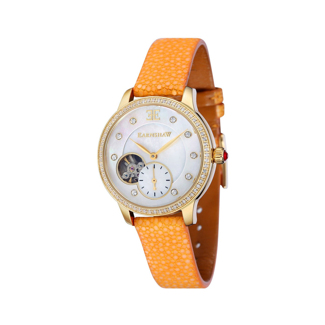 Earnshaw Lady Australis Automatic Watches Apricot Mother Of Pearl