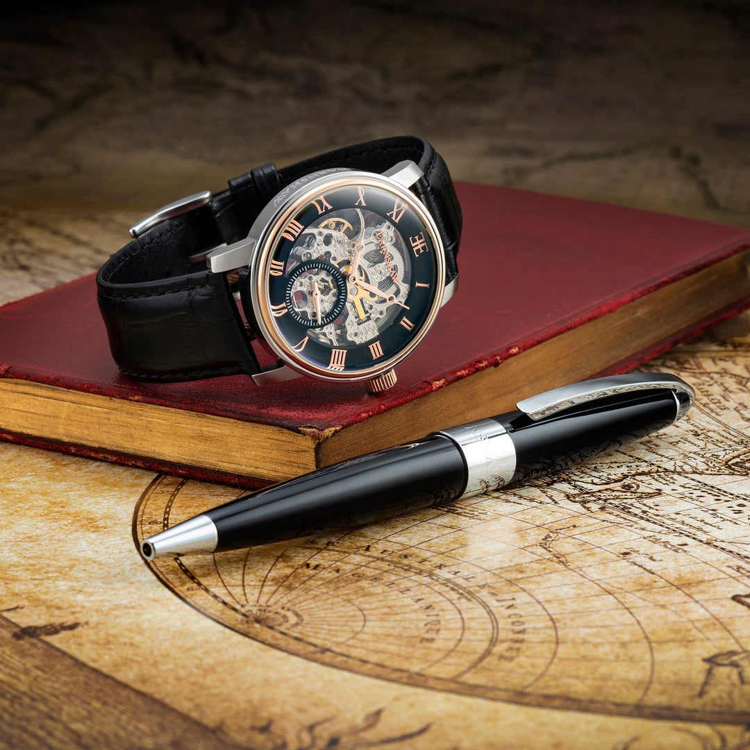 Earnshaw Westminster Skeleton Automatic Gold Black