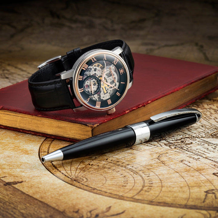 Earnshaw Westminster Skeleton Automatic Gold Black