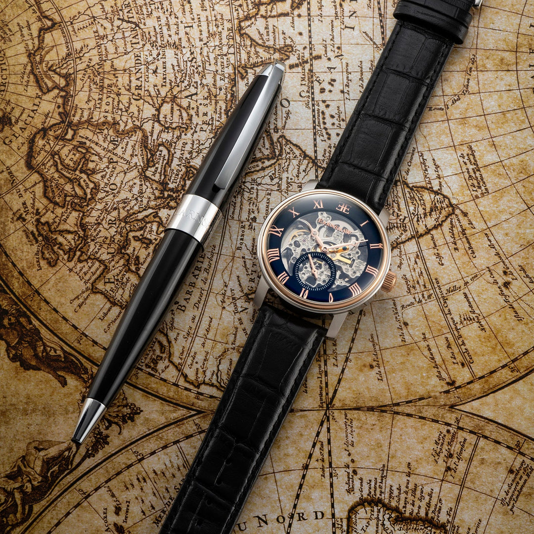 Earnshaw Westminster Skeleton Automatic Gold Black