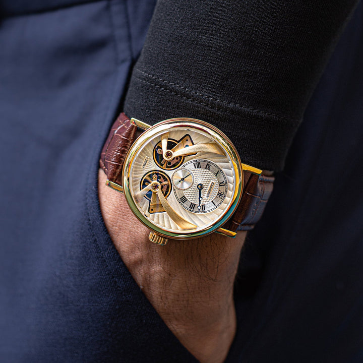 Earnshaw Beaufort Anatolia Double Barrel Automatic Flaxen Gold