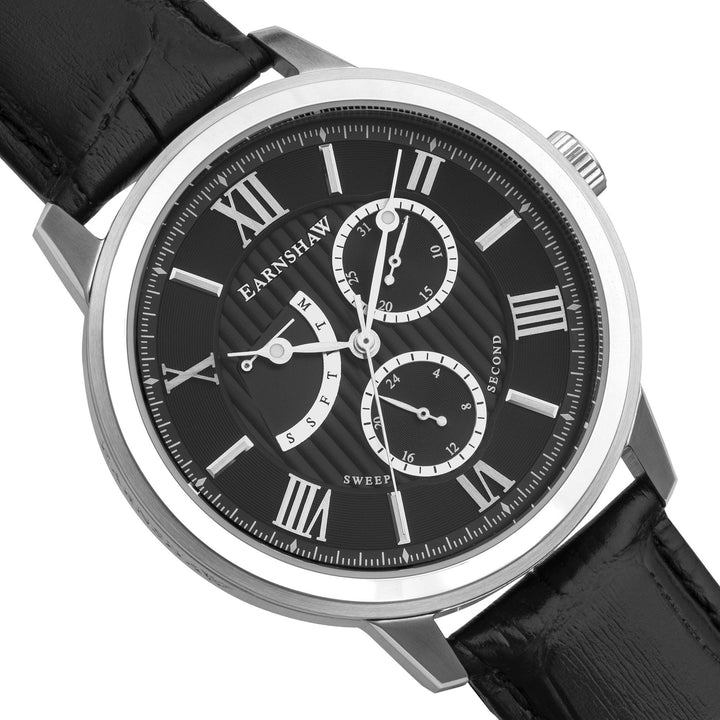 Earnshaw Cornwall Sweep Second Retrograde Watches Ink Black