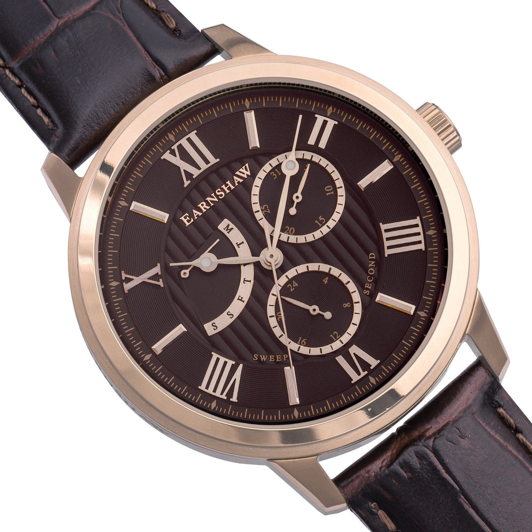 Earnshaw Cornwall Sweep Second Retrograde Watches Cognac