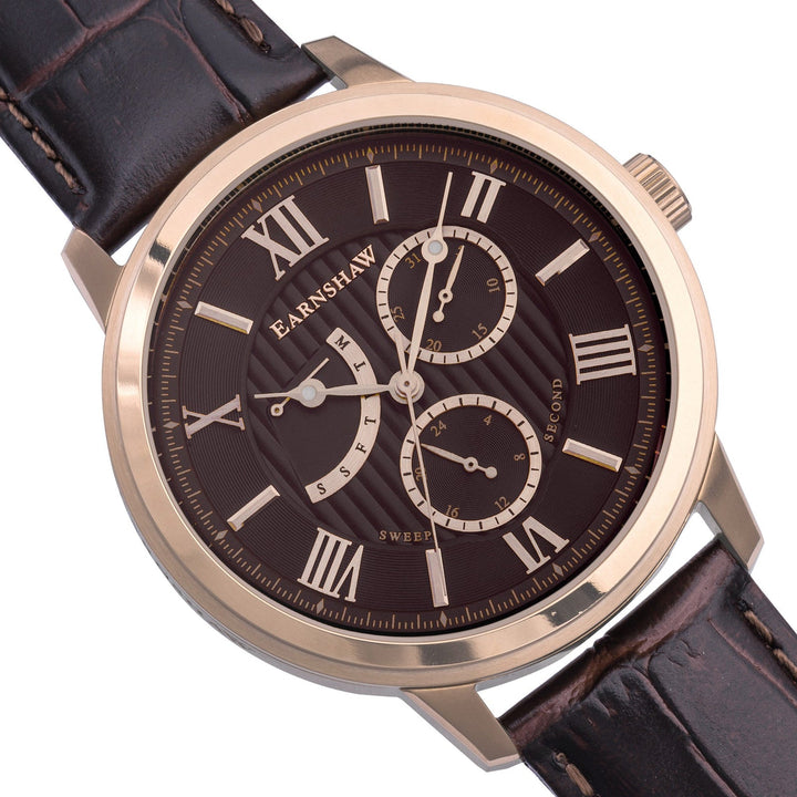 Earnshaw Cornwall Sweep Second Retrograde Watches Cognac