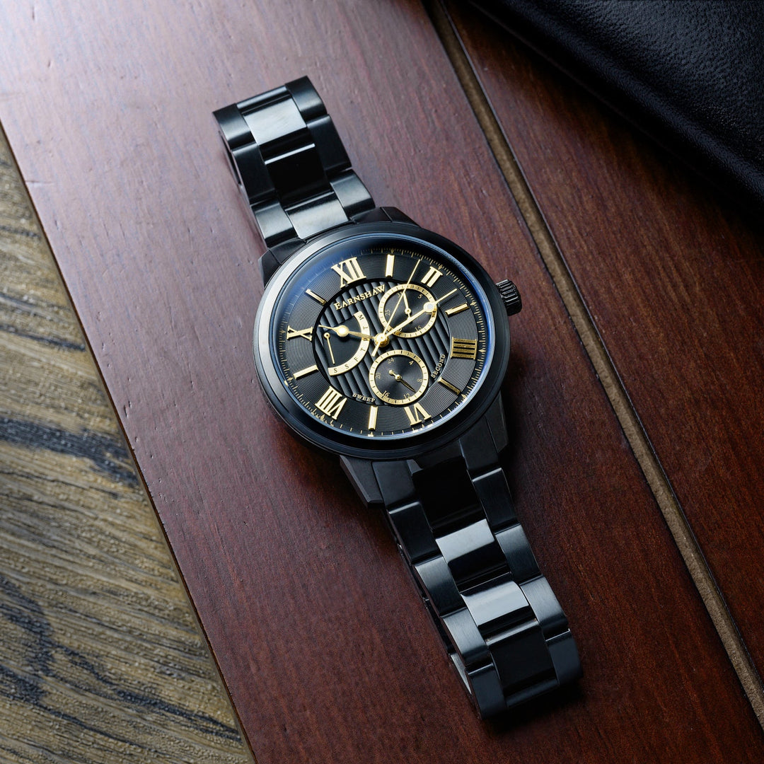 Earnshaw Cornwall Retrograde Watches Tuxedo Black