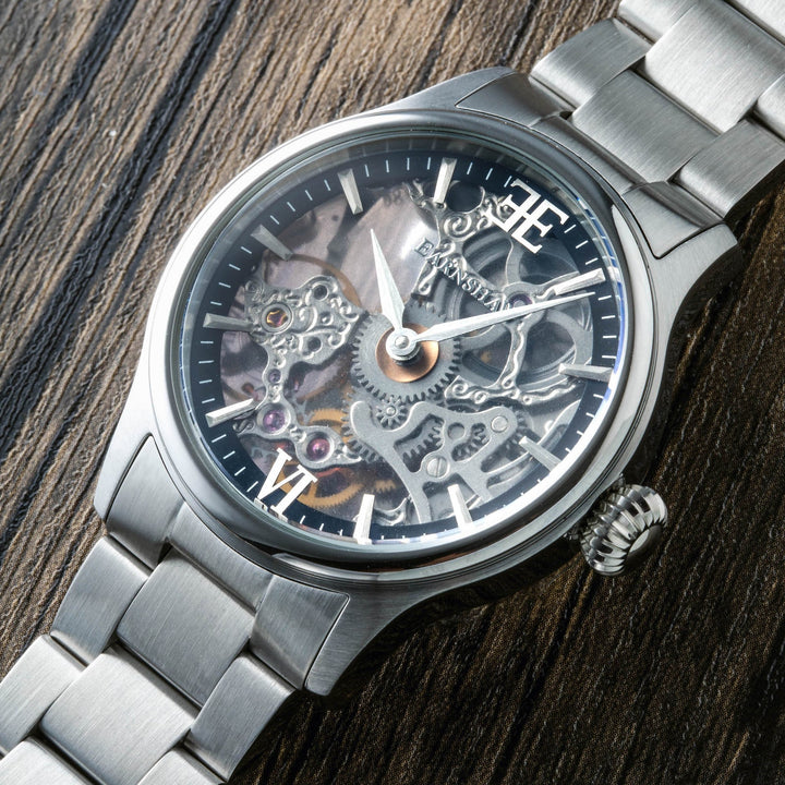 Earnshaw Bauer Shadow Mechanical Skeleton Silver