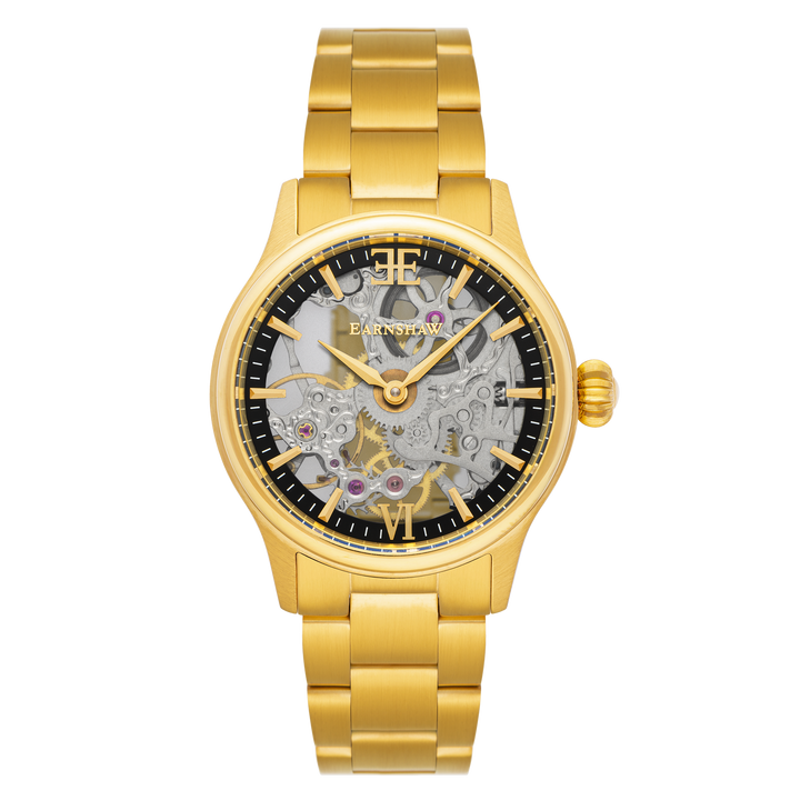 Earnshaw Bauer Shadow Mechanical Skeleton Gold Mist