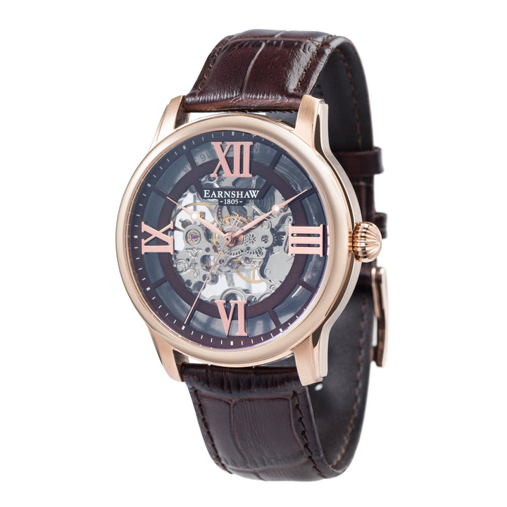 Earnshaw Longitude Skeleton Mechanical Watches Roman Brown