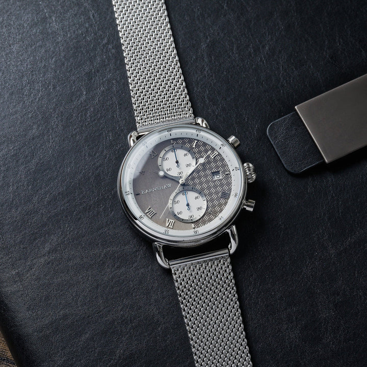 Earnshaw Investigator Dual Eye Chronograph Panda Grey