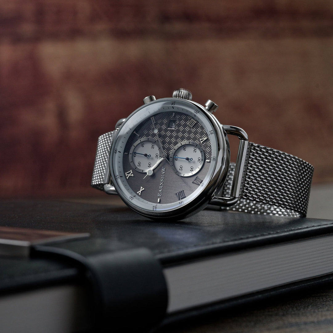 Earnshaw Investigator Dual Eye Chronograph Panda Grey