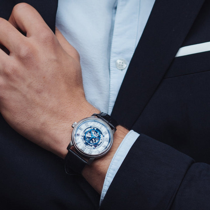 Earnshaw Westminster Mechanical Skeleton Cream Grey