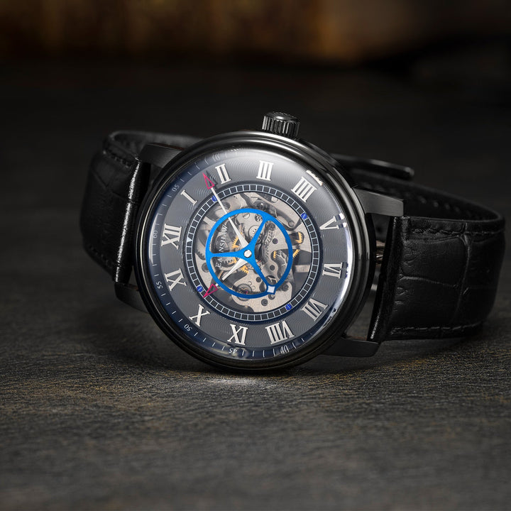 Earnshaw Westminster Mechanical Skeleton Raven Black