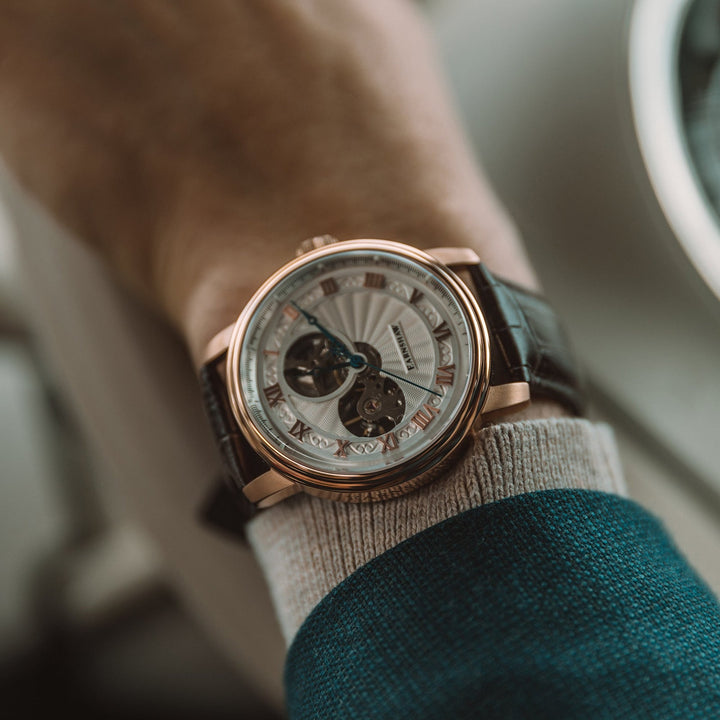 Earnshaw Westminster Mechanical Skeleton Alchemist Rose Gold