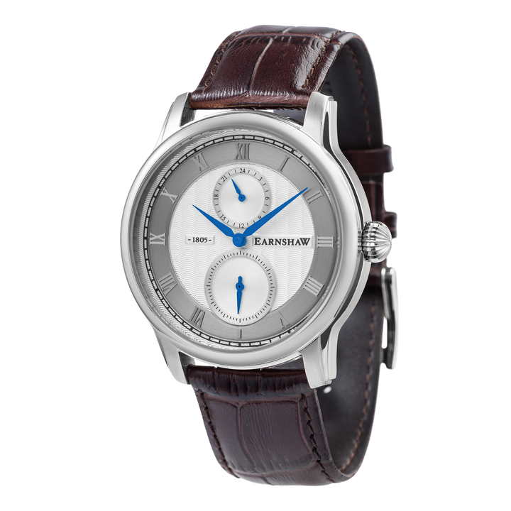 Earnshaw Longitude Dual Eye Multi-Function Pinstripe White