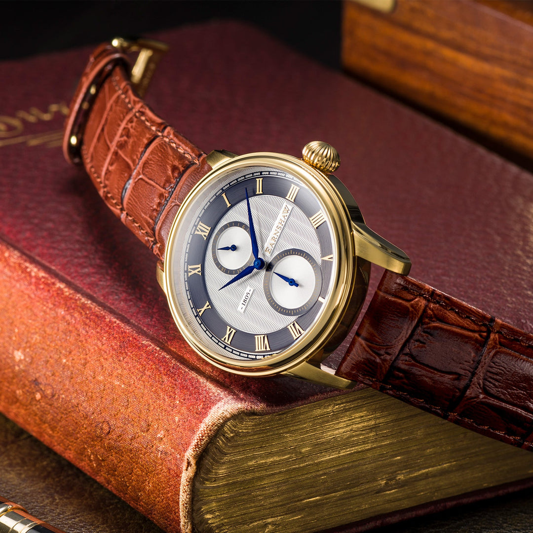 Earnshaw Longitude Dual Eye Multi-Function Black And Gold