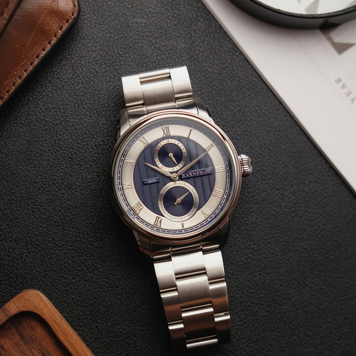 Earnshaw Longitude Dual Eye Multi-Function Naval Blue