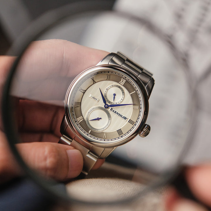 Earnshaw Longitude Dual Eye Multi-Function Warm Silver