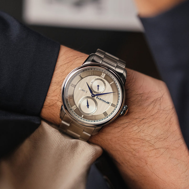 Earnshaw Longitude Dual Eye Multi-Function Warm Silver