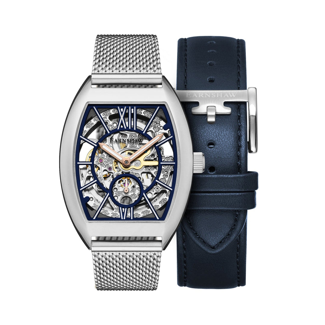 Earnshaw Bloomsbury Skeleton Subdial Second Officer Blue