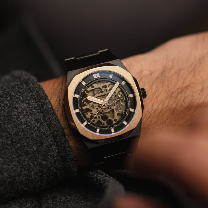 Earnshaw Drake Skeleton Automatic Black Gold