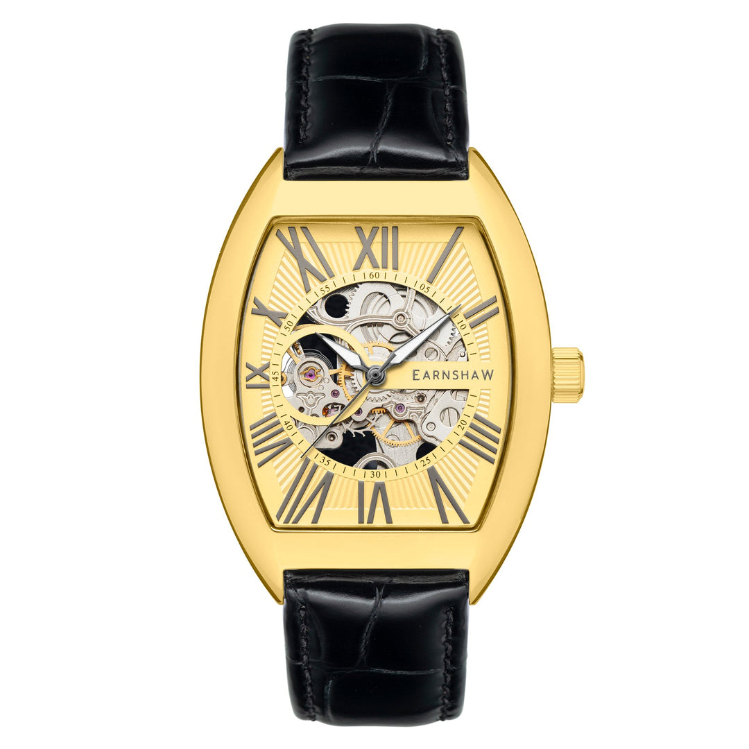 Earnshaw Beauchamp Skeleton Automatic Black Tie Gold