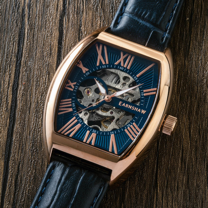 Earnshaw Beauchamp Skeleton Automatic Midnight Rose