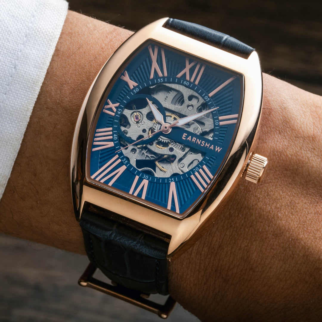 Earnshaw Beauchamp Skeleton Automatic Midnight Rose